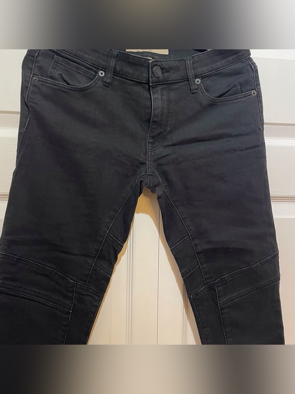 Burberry Brit skinny low rise Black Stretch Moto Jeans